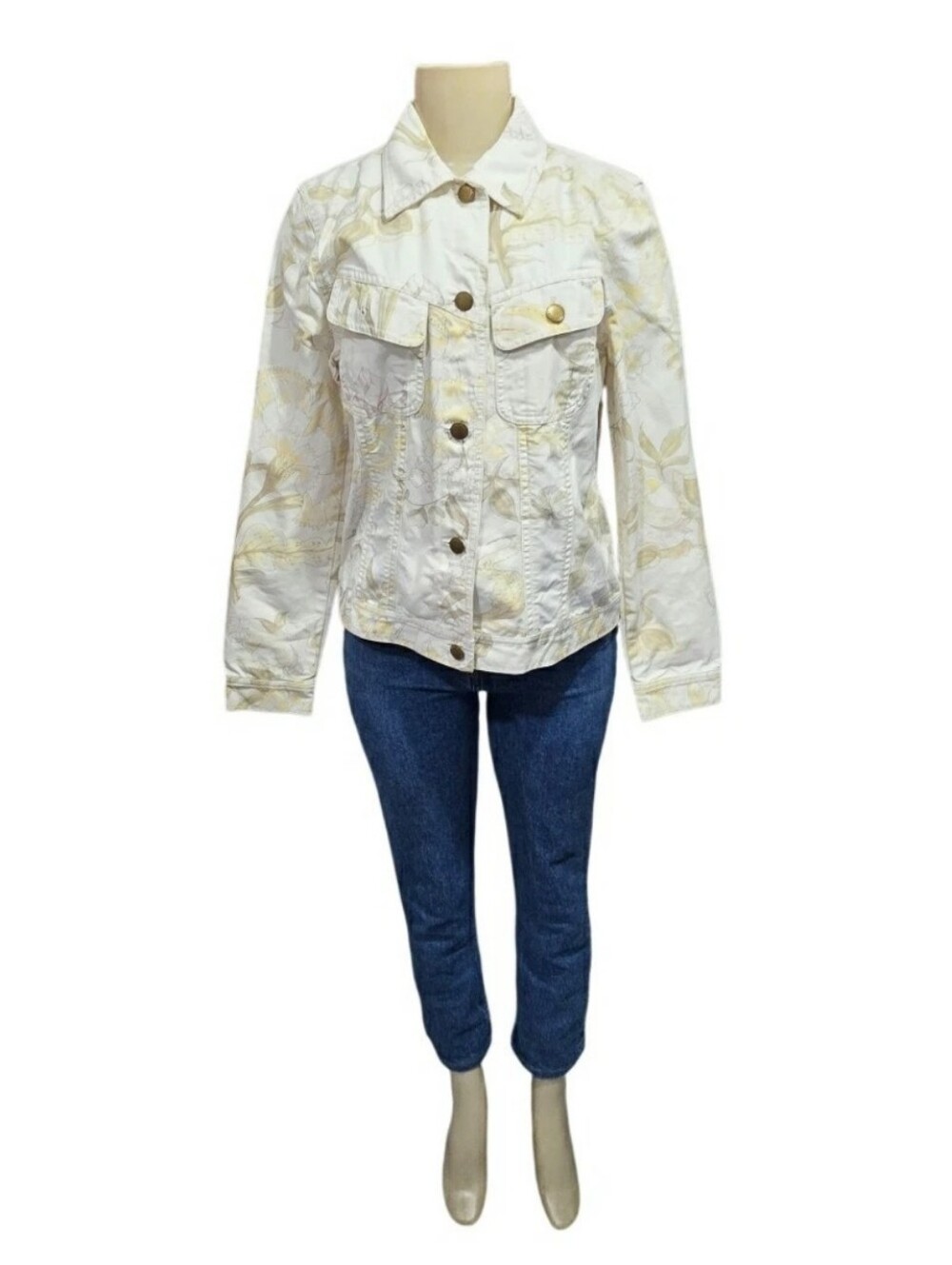Lauren Ralph Lauren Women's Size M Floral Print Trucker Jean Jacket